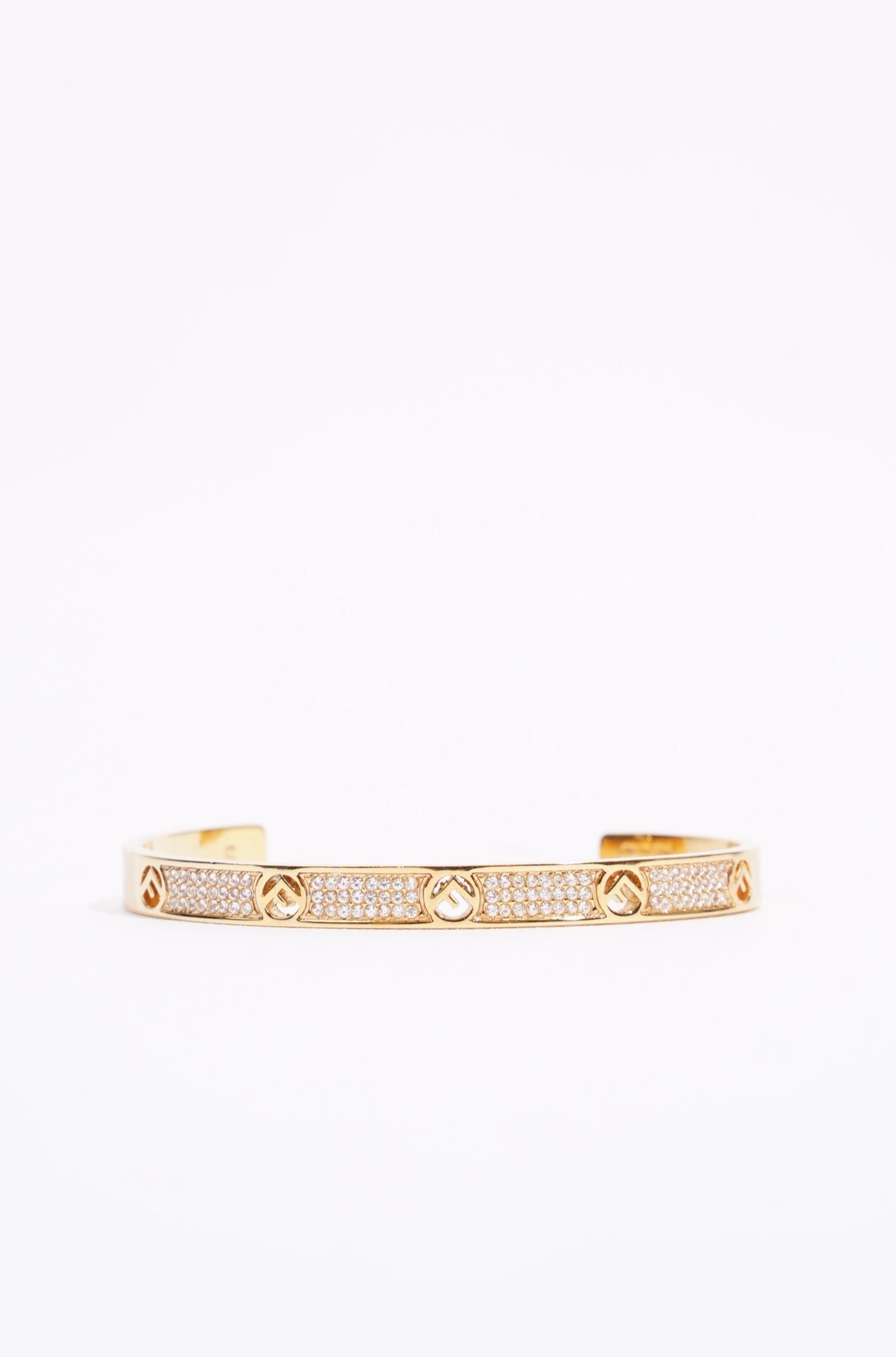 Fendi Womens F Bracelet Golden Finish Brass Small