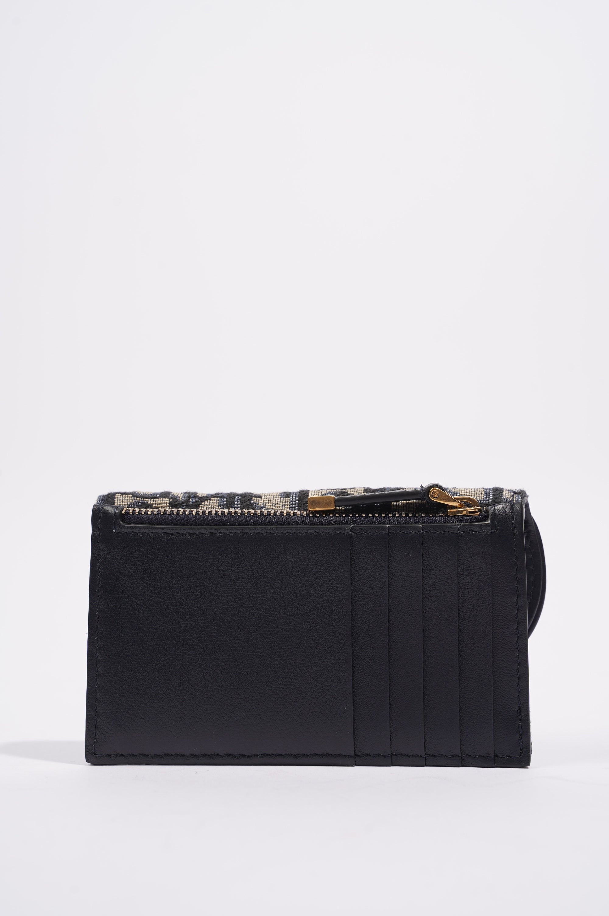 Christian Dior Womens Saddle Flap Compact Zipped Card Holder Oblique