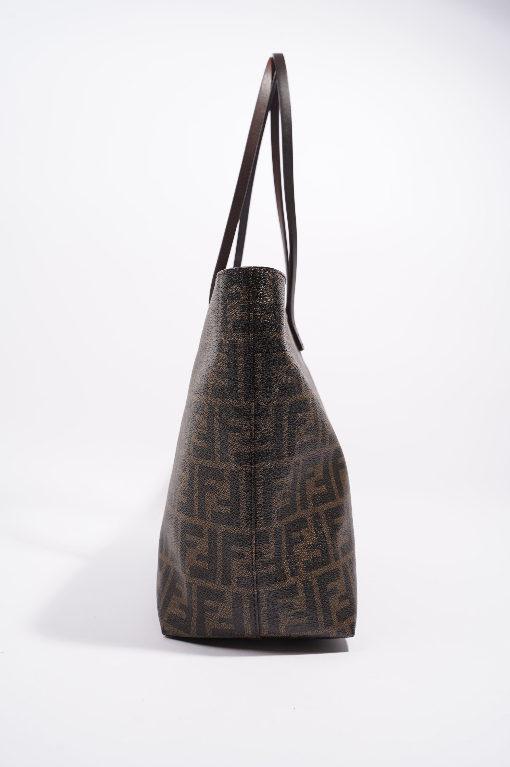 Fendi Womens Zucca Roll Tote Bag Monogram Canvas Medium
