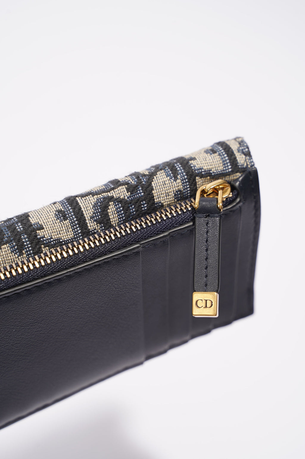 Christian Dior Womens Saddle Flap Compact Zipped Card Holder Oblique