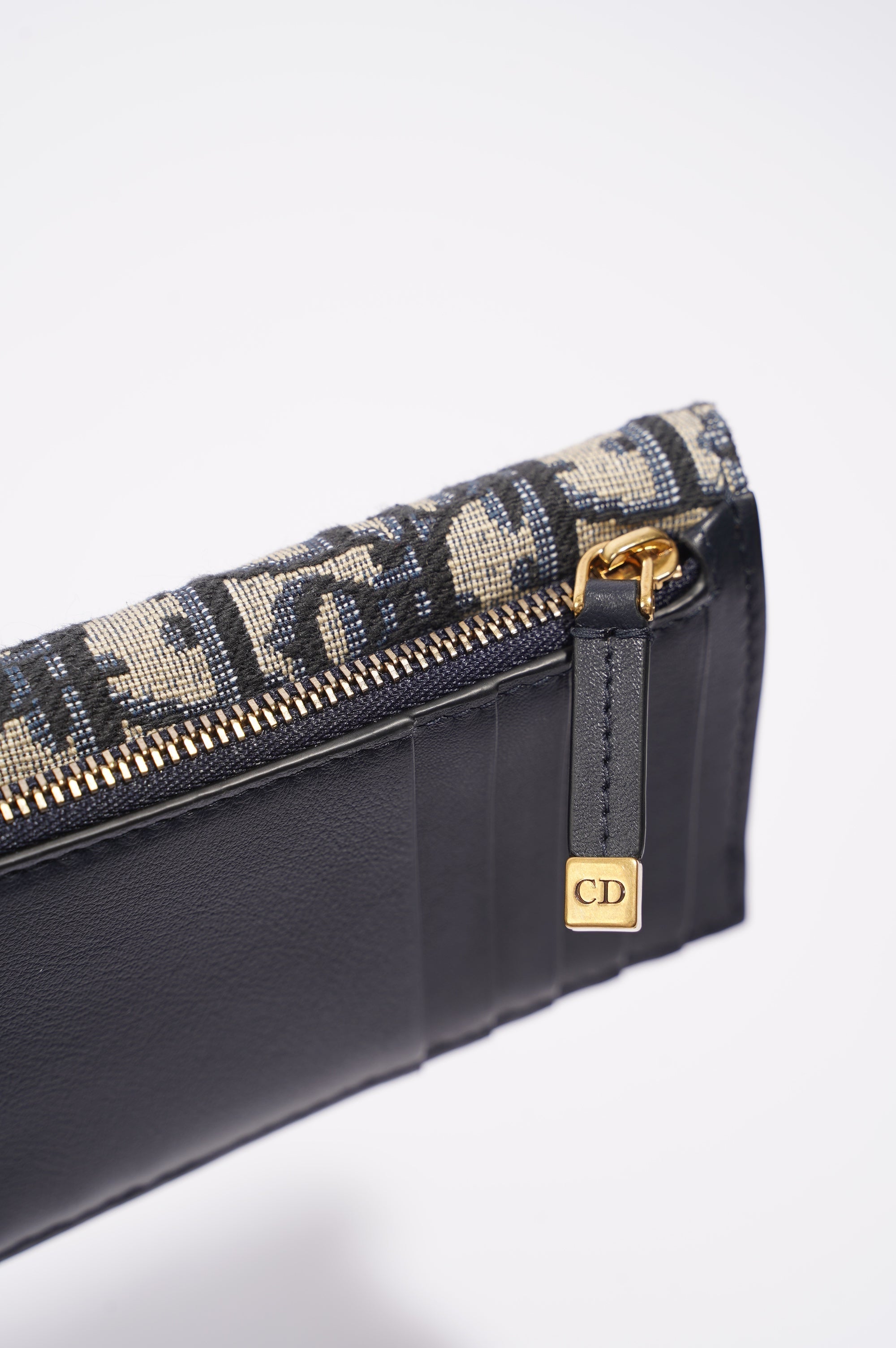 Christian Dior Womens Saddle Flap Compact Zipped Card Holder Oblique