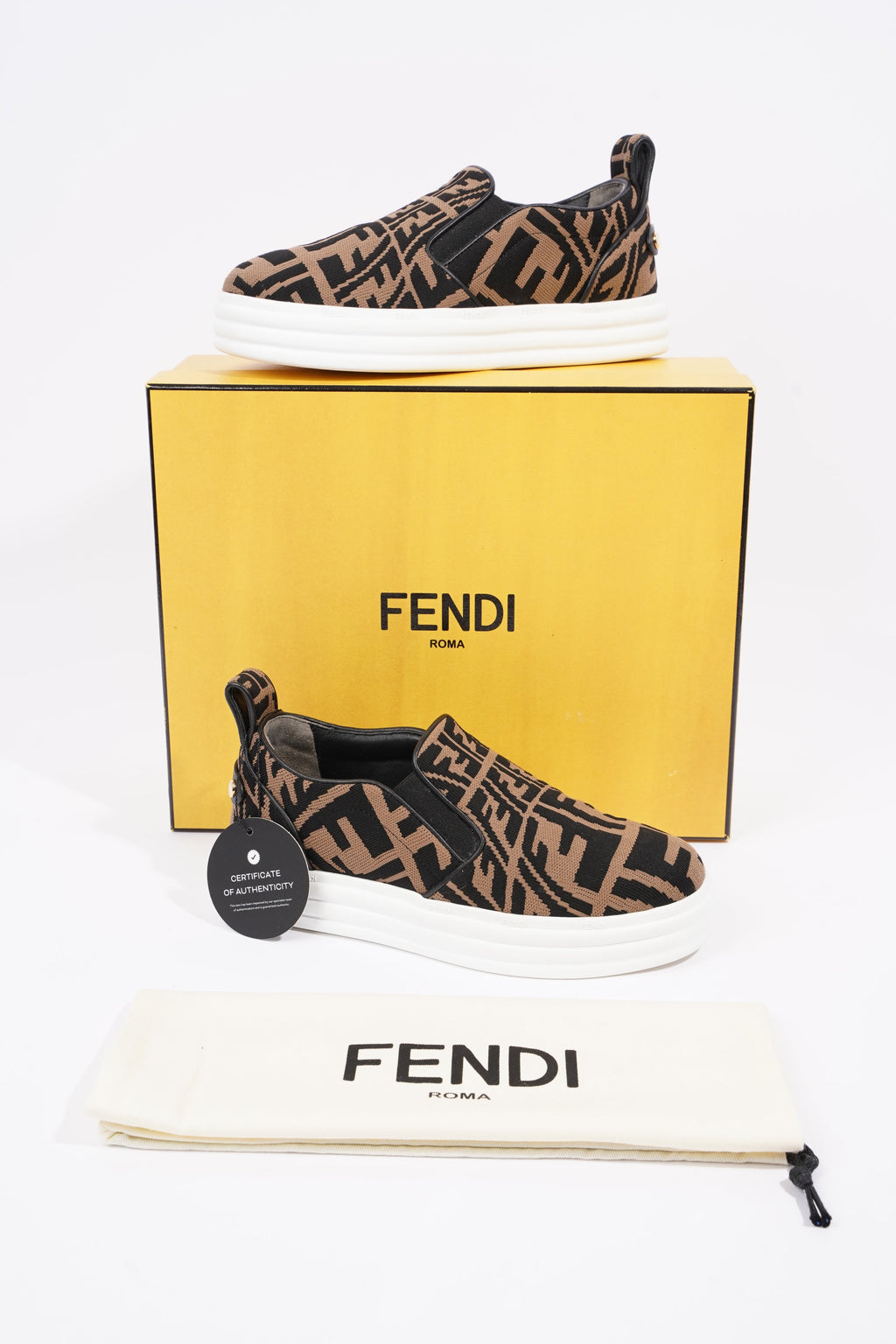 Fendi Womens FF Slip On Sneaker Zucca EU 35 / UK 2