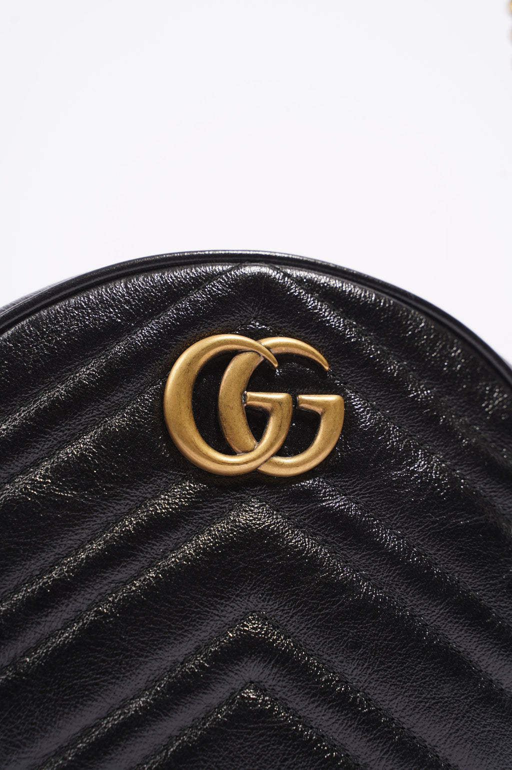 Gucci Womens Marmont Round Bag Black / Gold