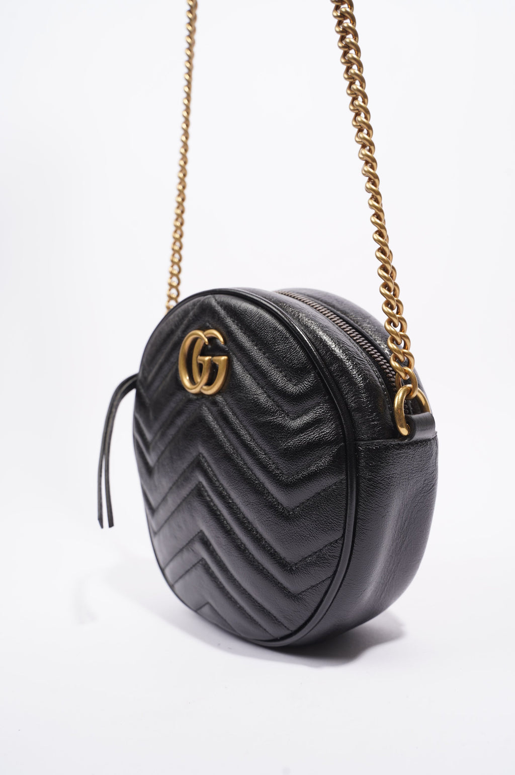 Gucci Womens Marmont Round Bag Black / Gold
