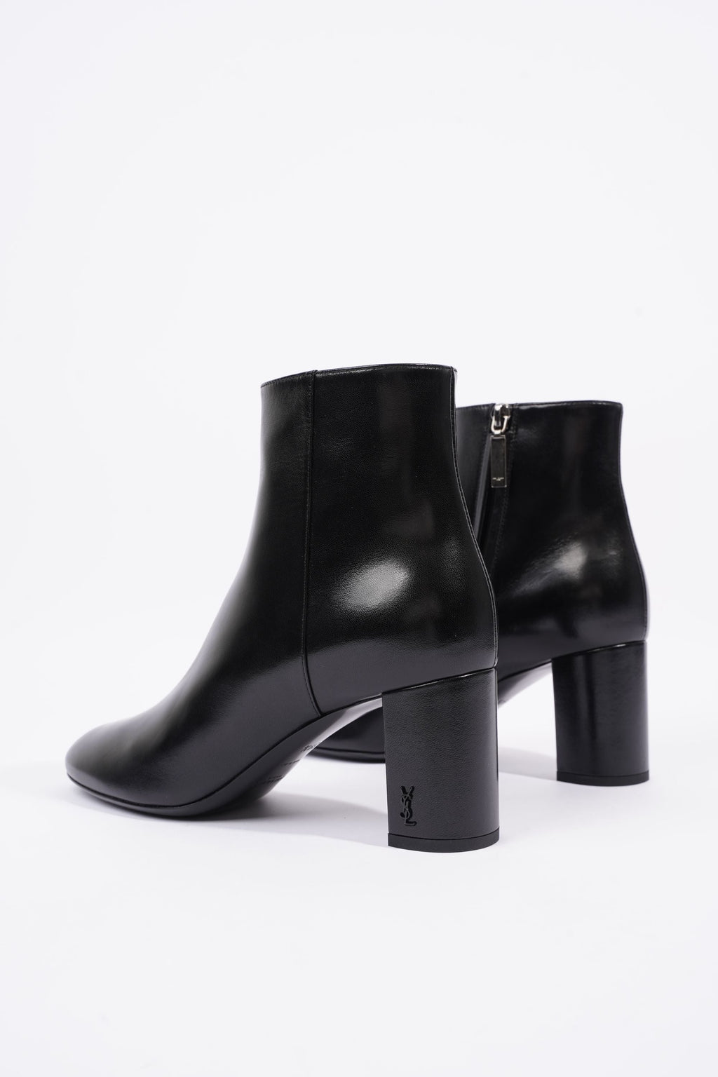 Saint Laurent Womens Lou Lou Leather Zip Boots Black EU 39.5 / UK 6.5