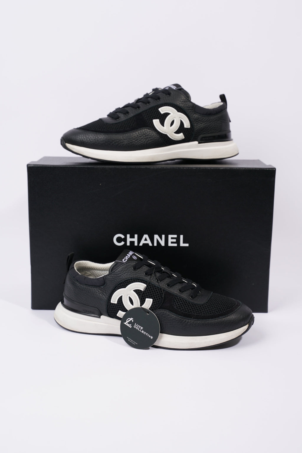 Chanel Mens CC Logo Black / White EU 43 / UK 9