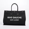 Saint Laurent Womens Rive Gauche Tote Black / White Large