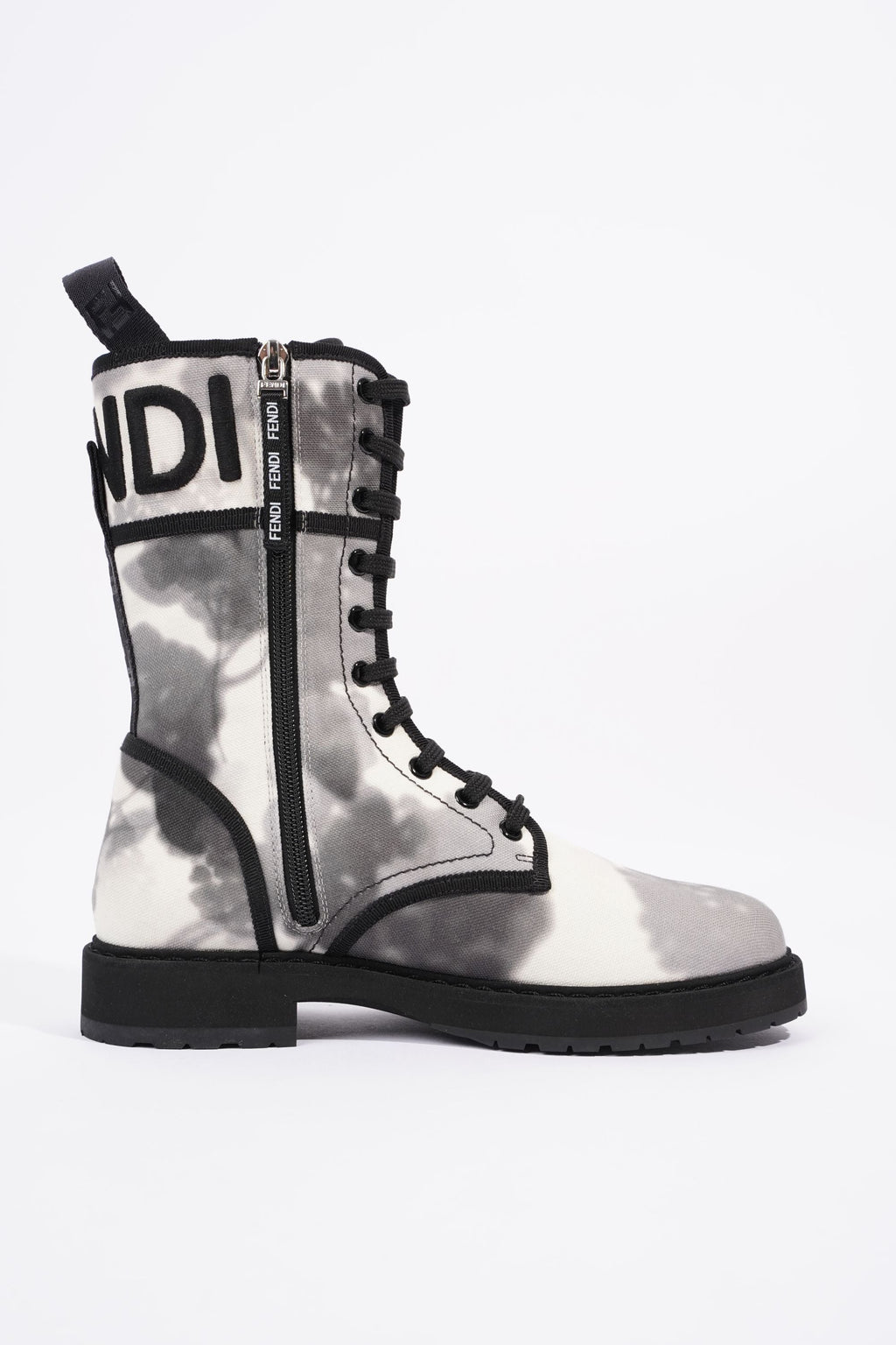 Fendi Womens Canvas Boots White / Grey EU 38 / UK 5