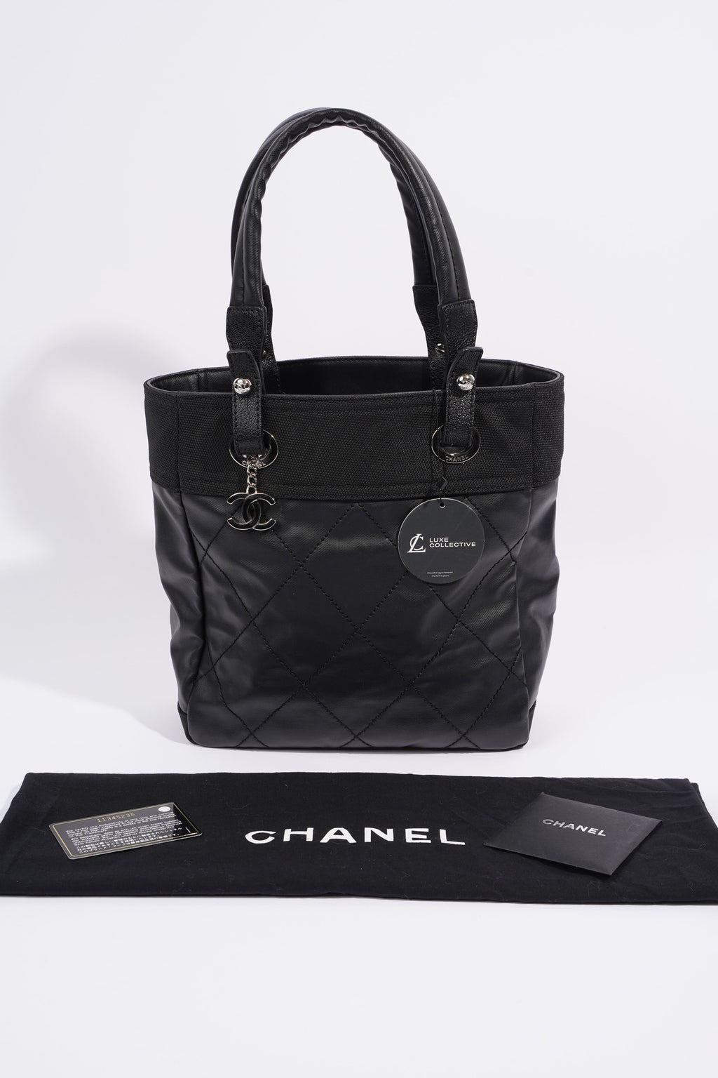 Chanel Paris Biarritz Tote Black Canvas