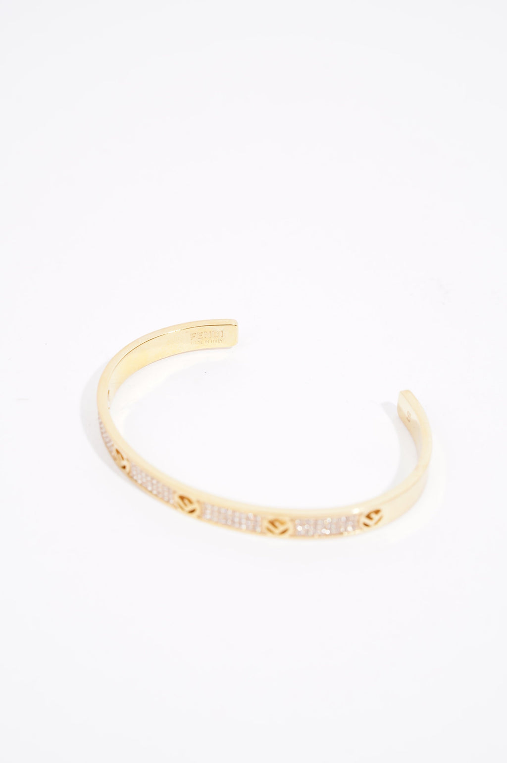 Fendi Womens F Bracelet Golden Finish Brass Small