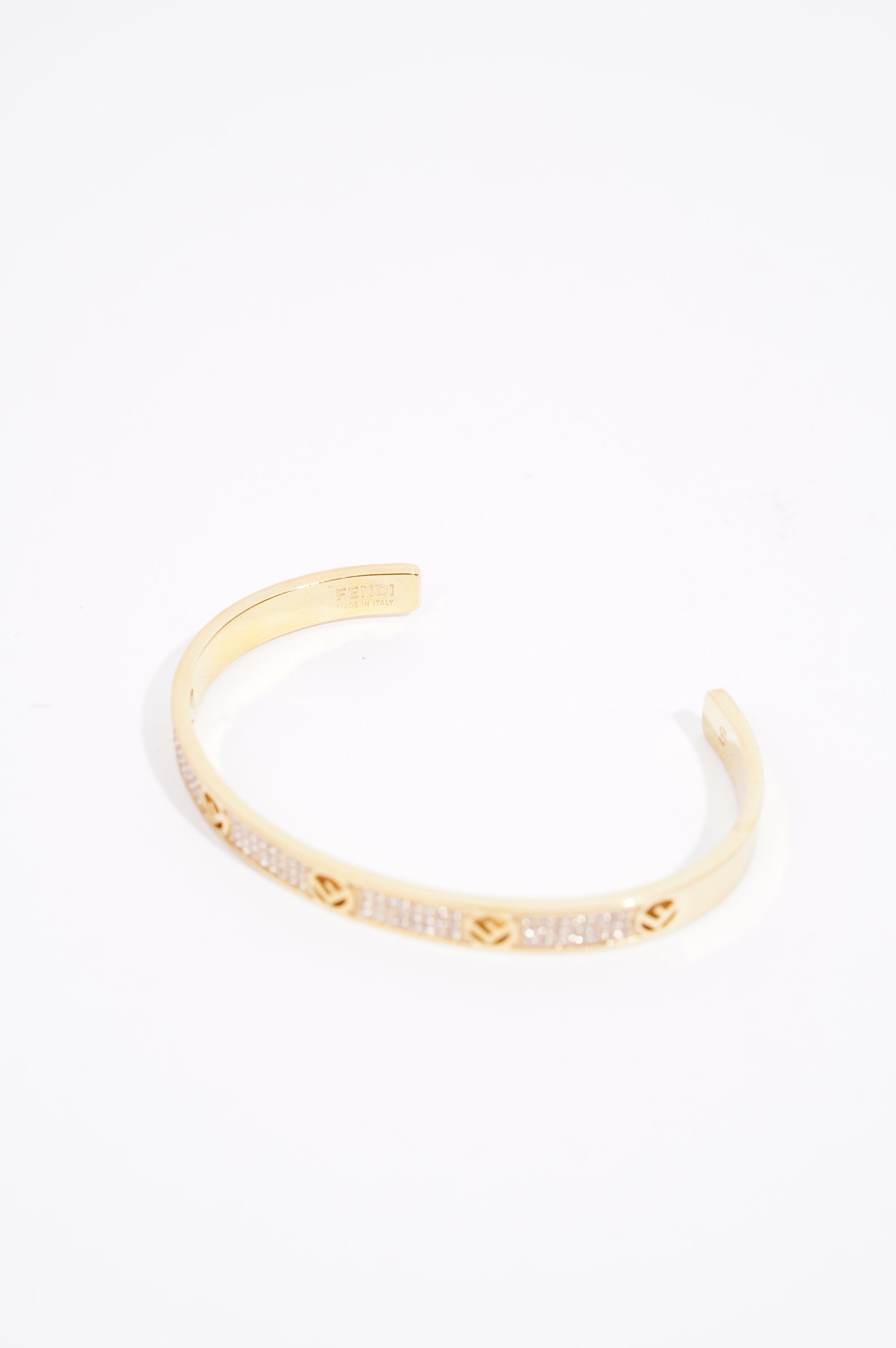 Fendi Womens F Bracelet Golden Finish Brass Small