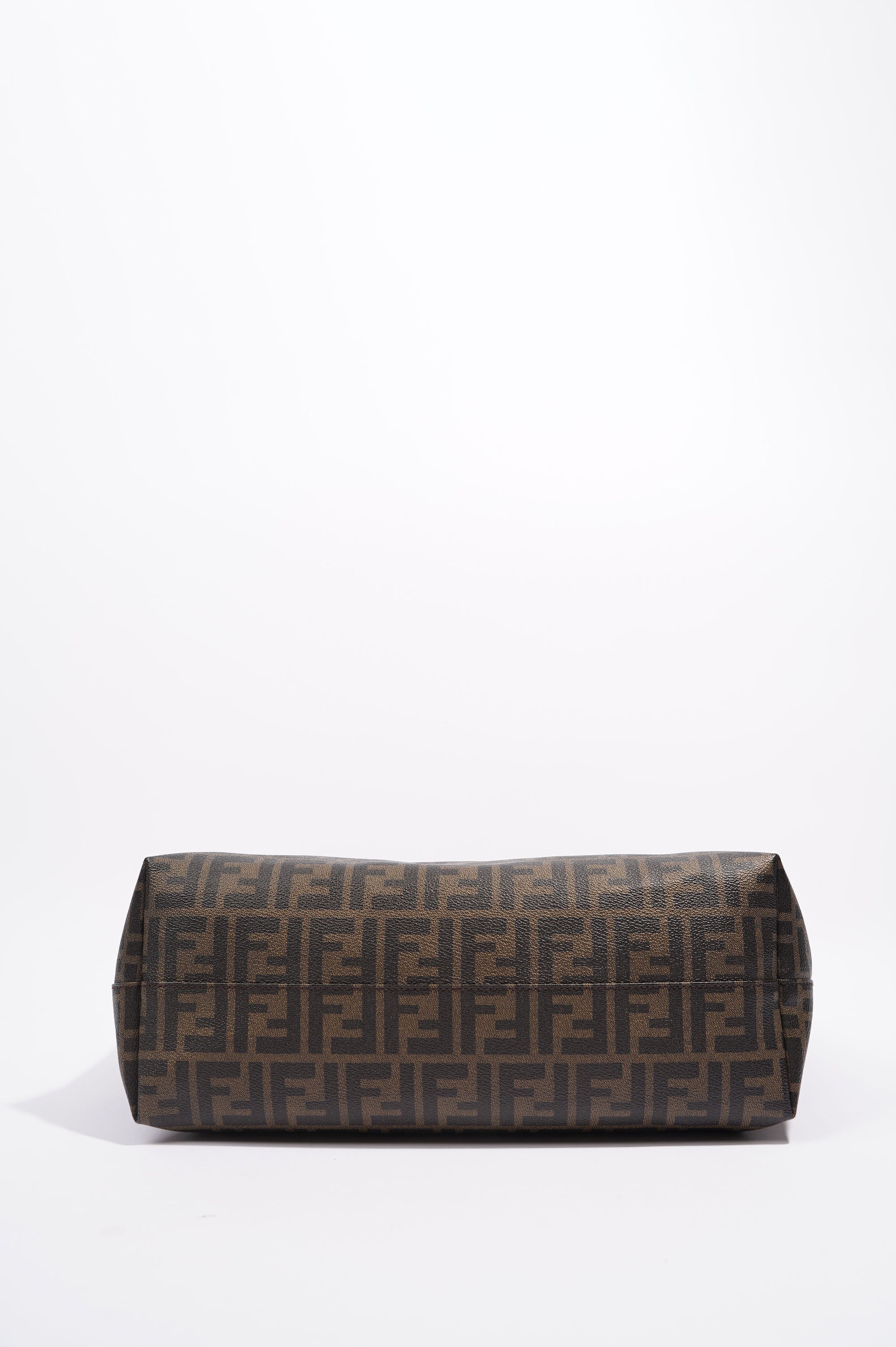 Fendi Womens Zucca Roll Tote Bag Monogram Canvas Medium