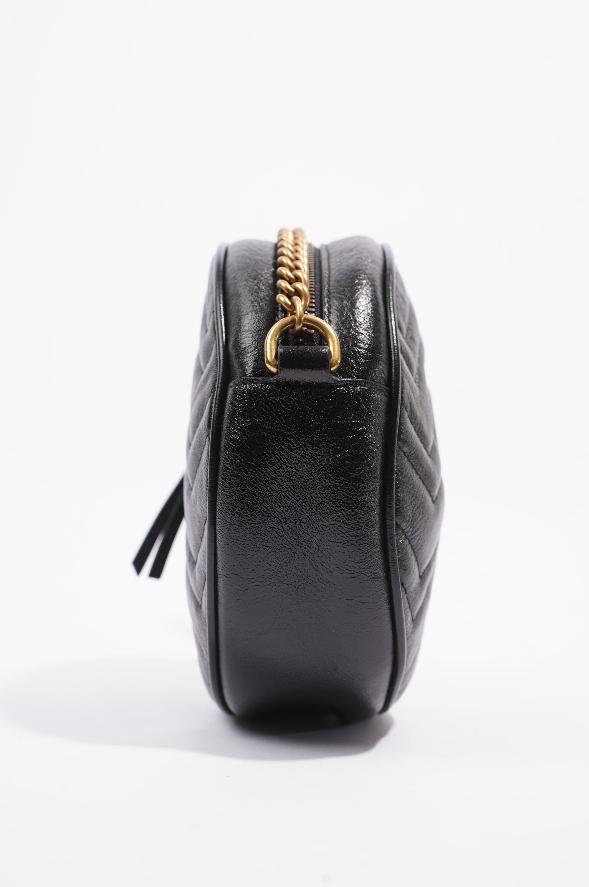 Gucci Womens Marmont Round Bag Black / Gold