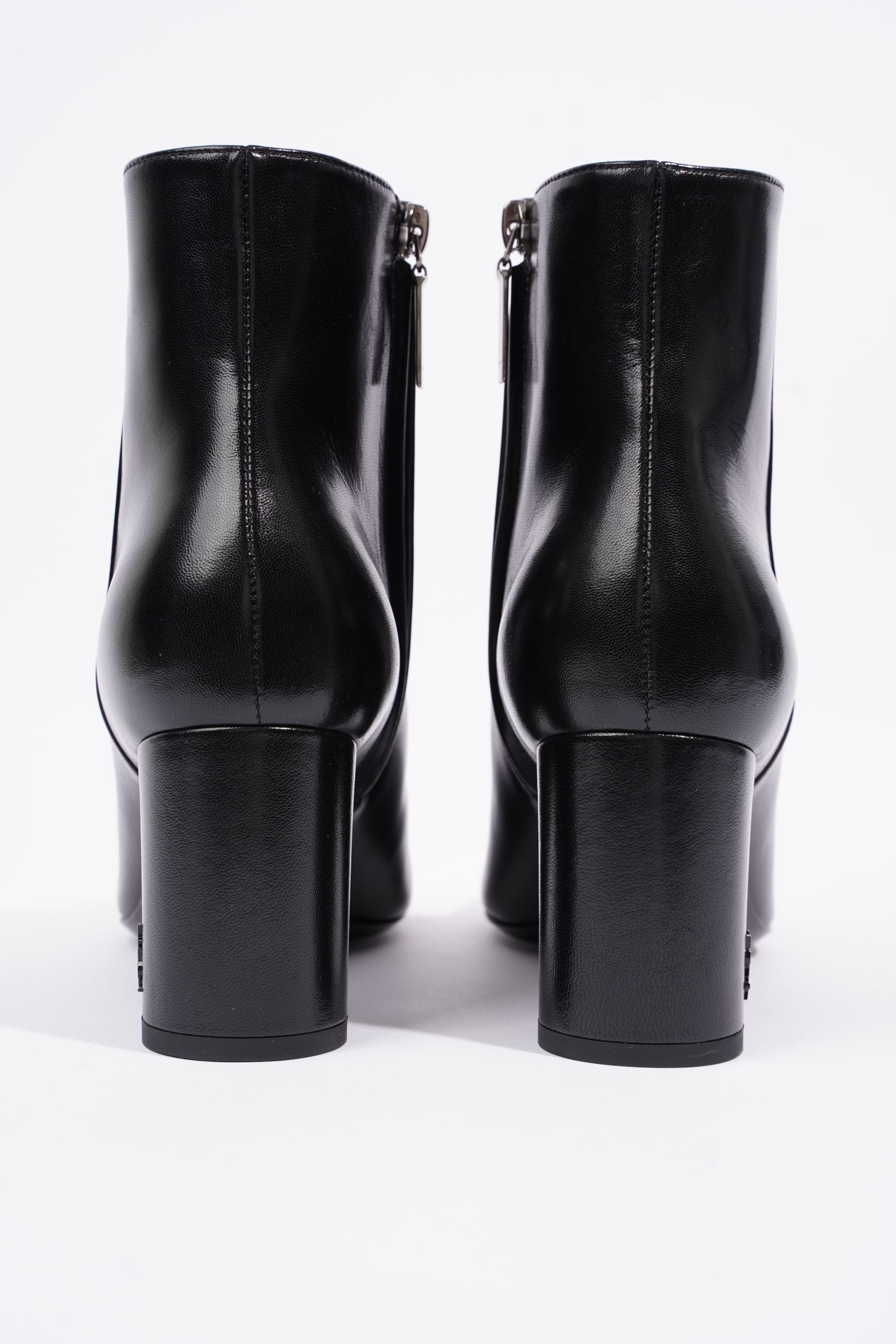 Saint Laurent Womens Lou Lou Leather Zip Boots Black EU 39.5 / UK 6.5