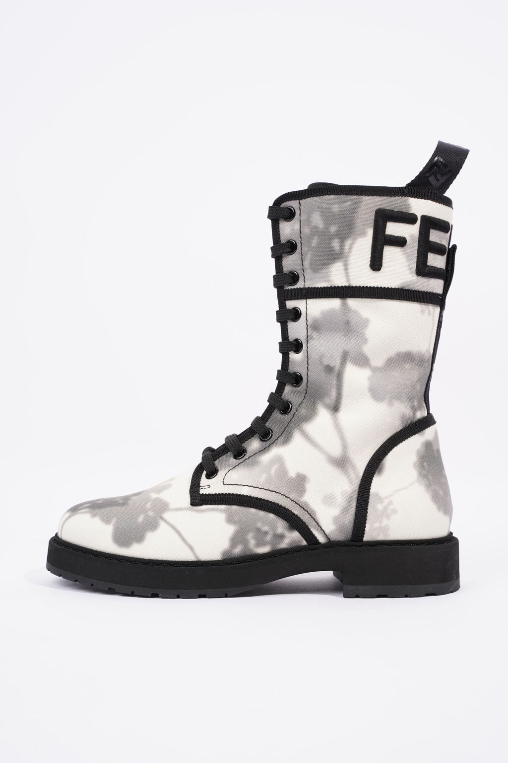 Fendi Womens Canvas Boots White / Grey EU 38 / UK 5