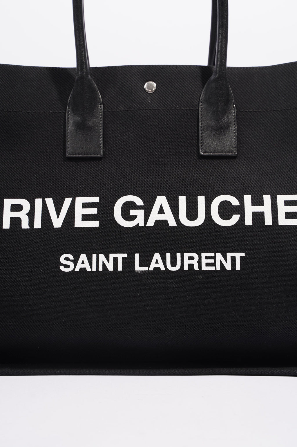 Saint Laurent Womens Rive Gauche Tote Black / White Large