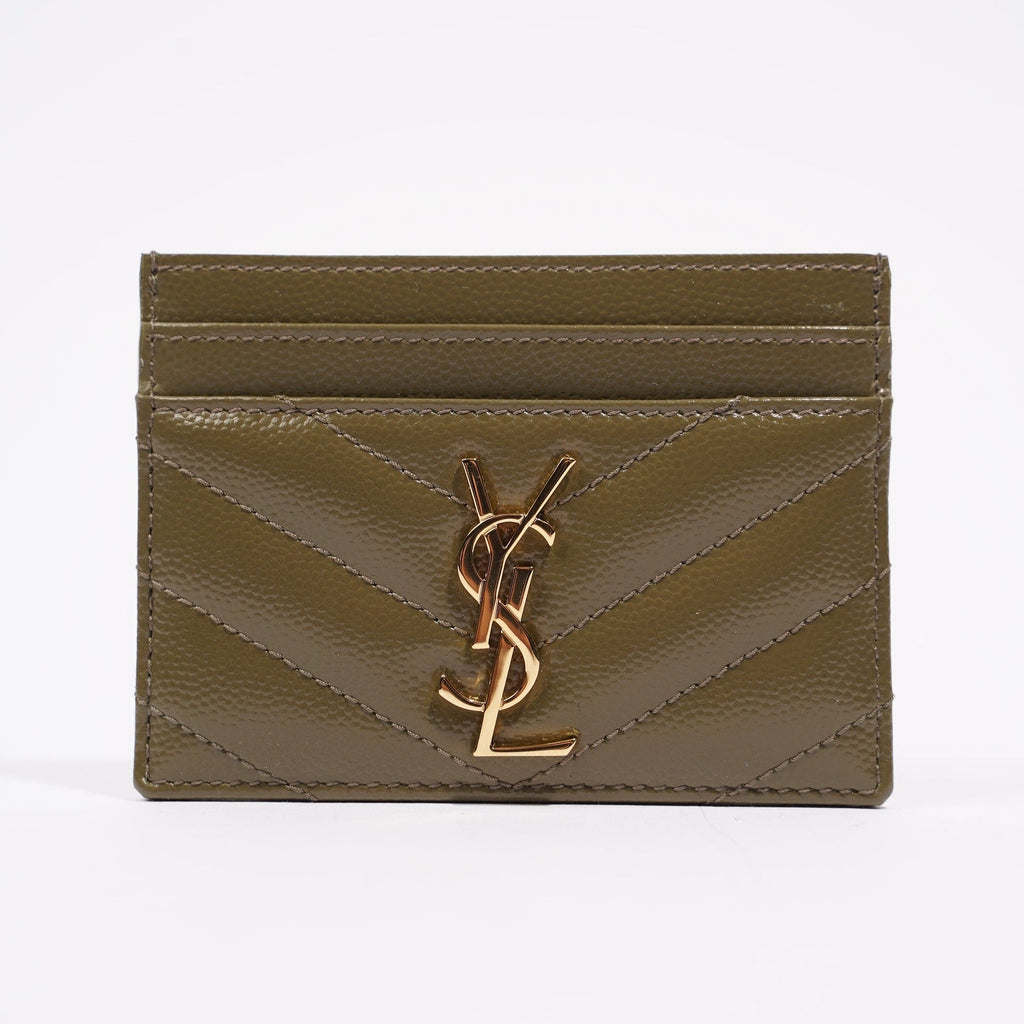 Saint Laurent Womens Card Holder Khaki