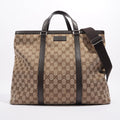 Gucci Womens GG Joy Tote Brown Canvas Large