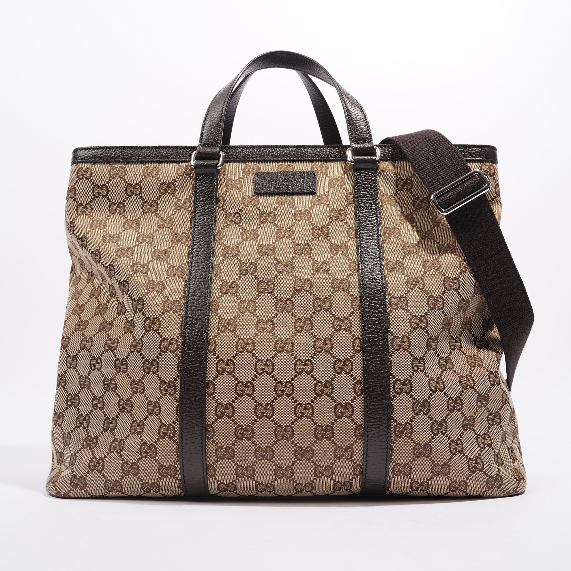 Gucci Womens GG Joy Tote Brown Canvas Large