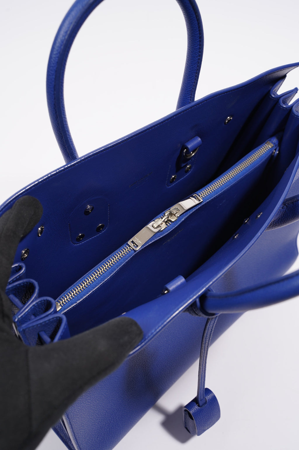 Saint Laurent Womens Sac De Jour Blue Small