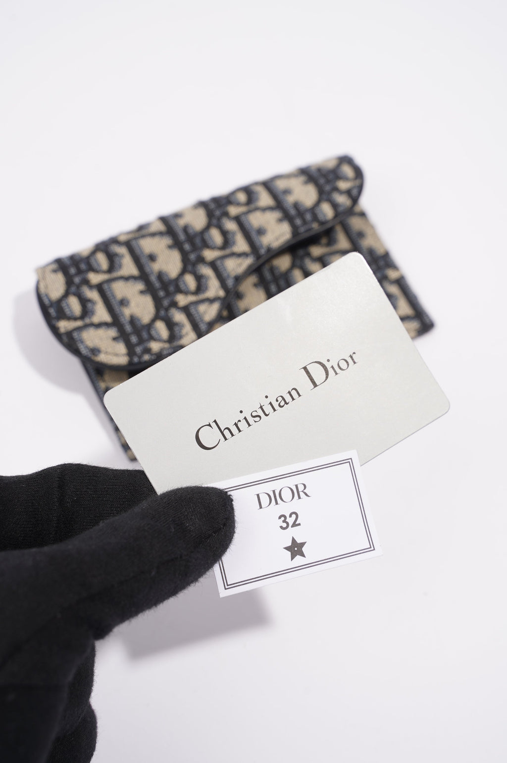 Christian Dior Womens Saddle Flap Compact Zipped Card Holder Oblique