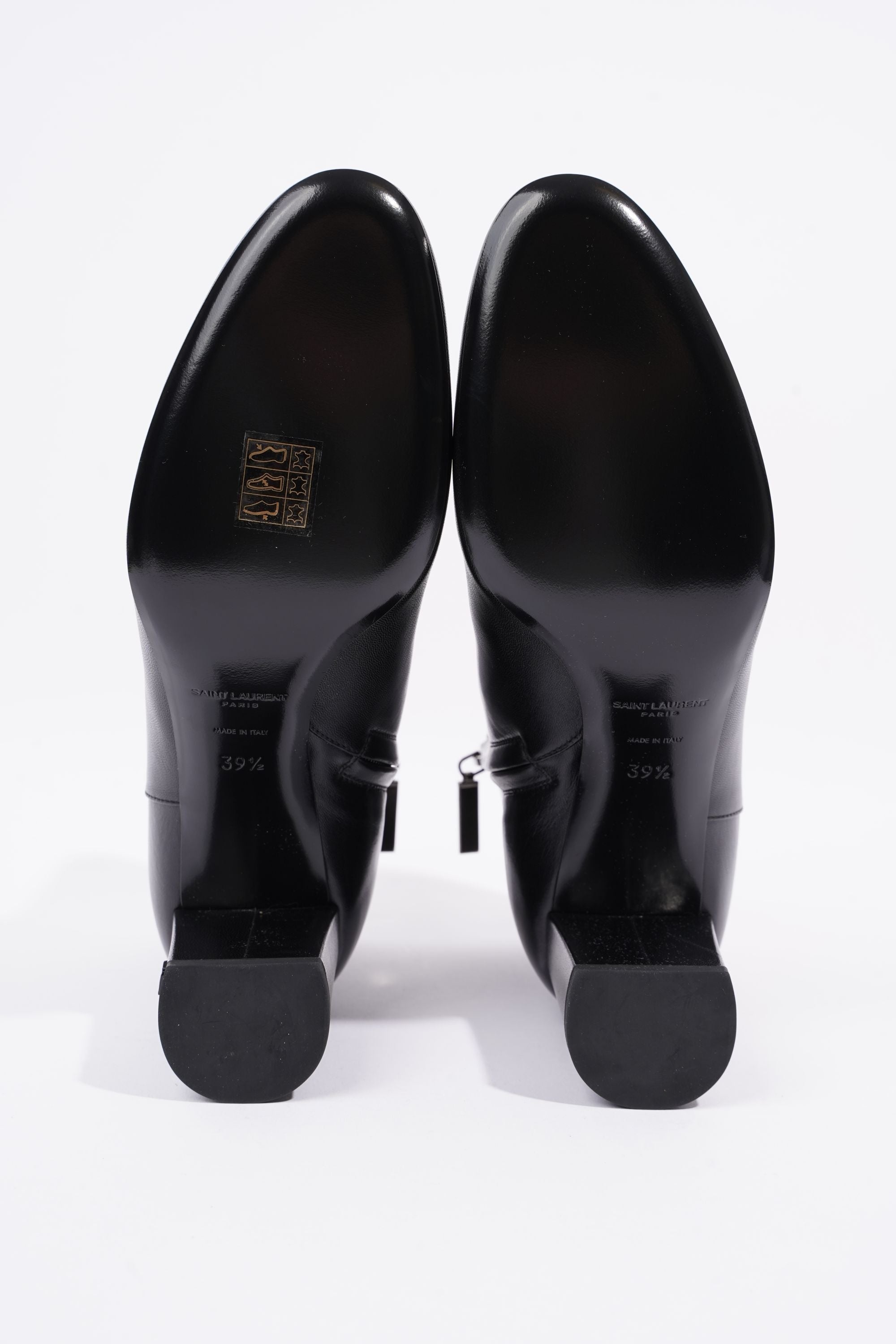 Saint Laurent Womens Lou Lou Leather Zip Boots Black EU 39.5 / UK 6.5