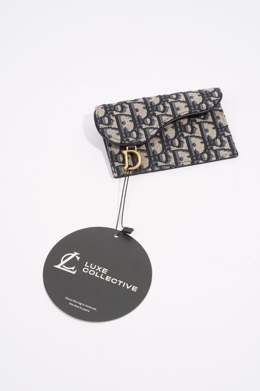 Christian Dior Womens Saddle Flap Compact Zipped Card Holder Oblique