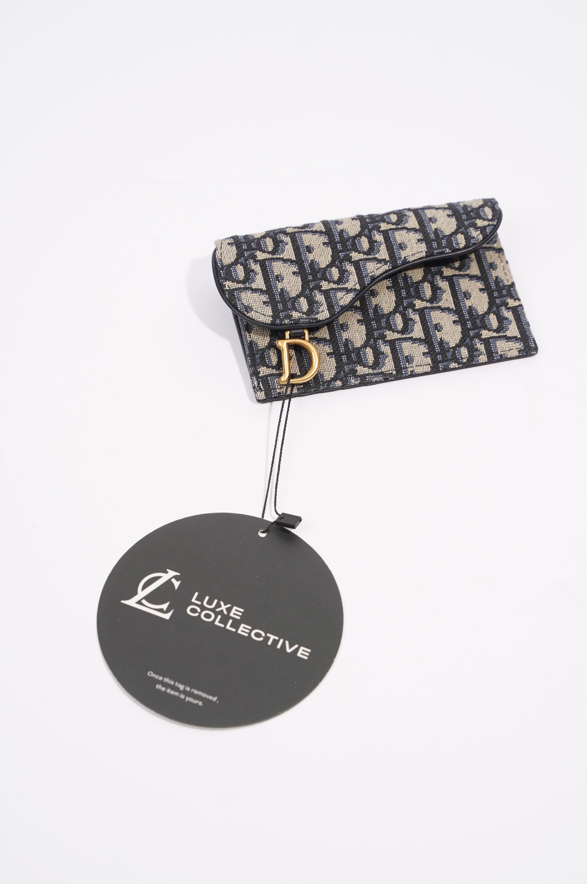 Christian Dior Womens Saddle Flap Compact Zipped Card Holder Oblique