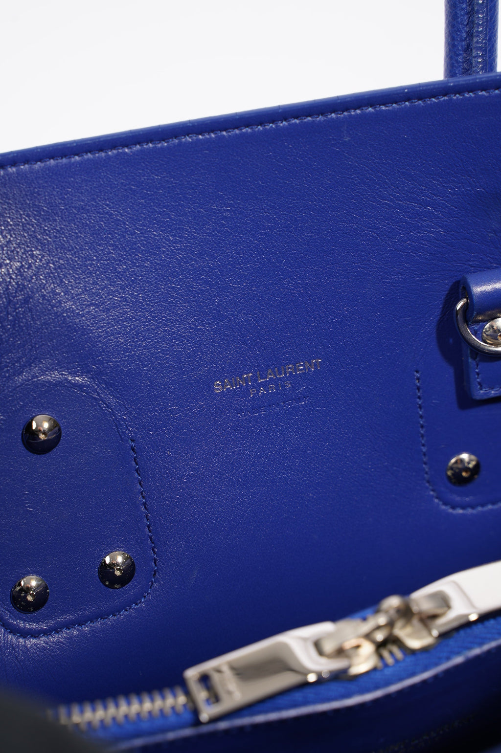 Saint Laurent Womens Sac De Jour Blue Small