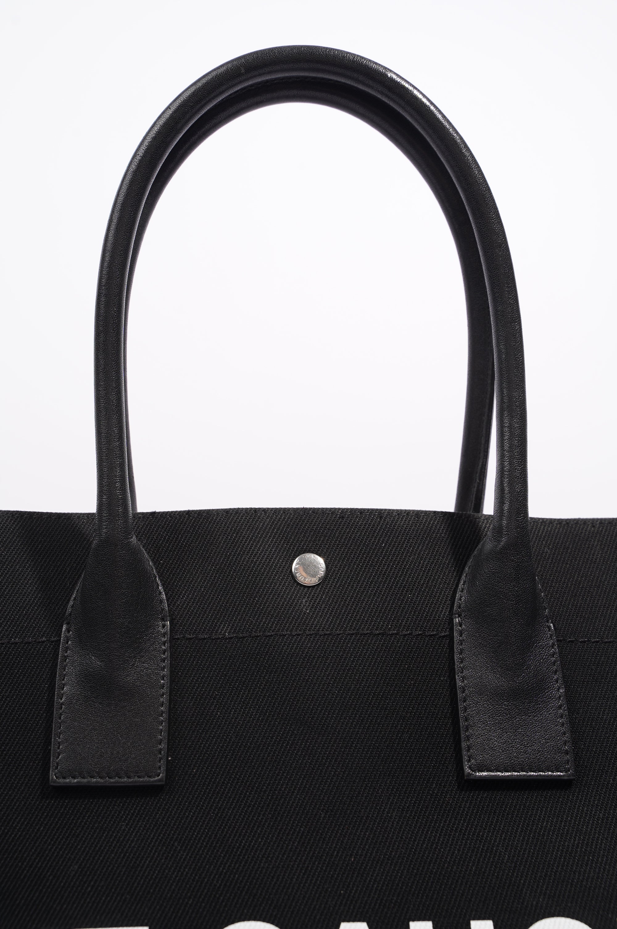 Saint Laurent Womens Rive Gauche Tote Black / White Large