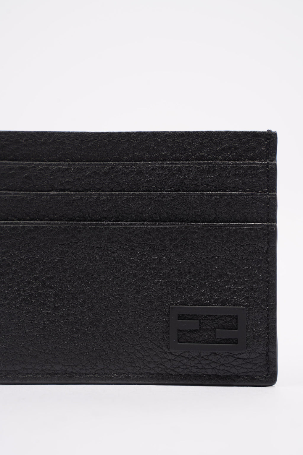 Fendi Womens Card Holder Black Leather