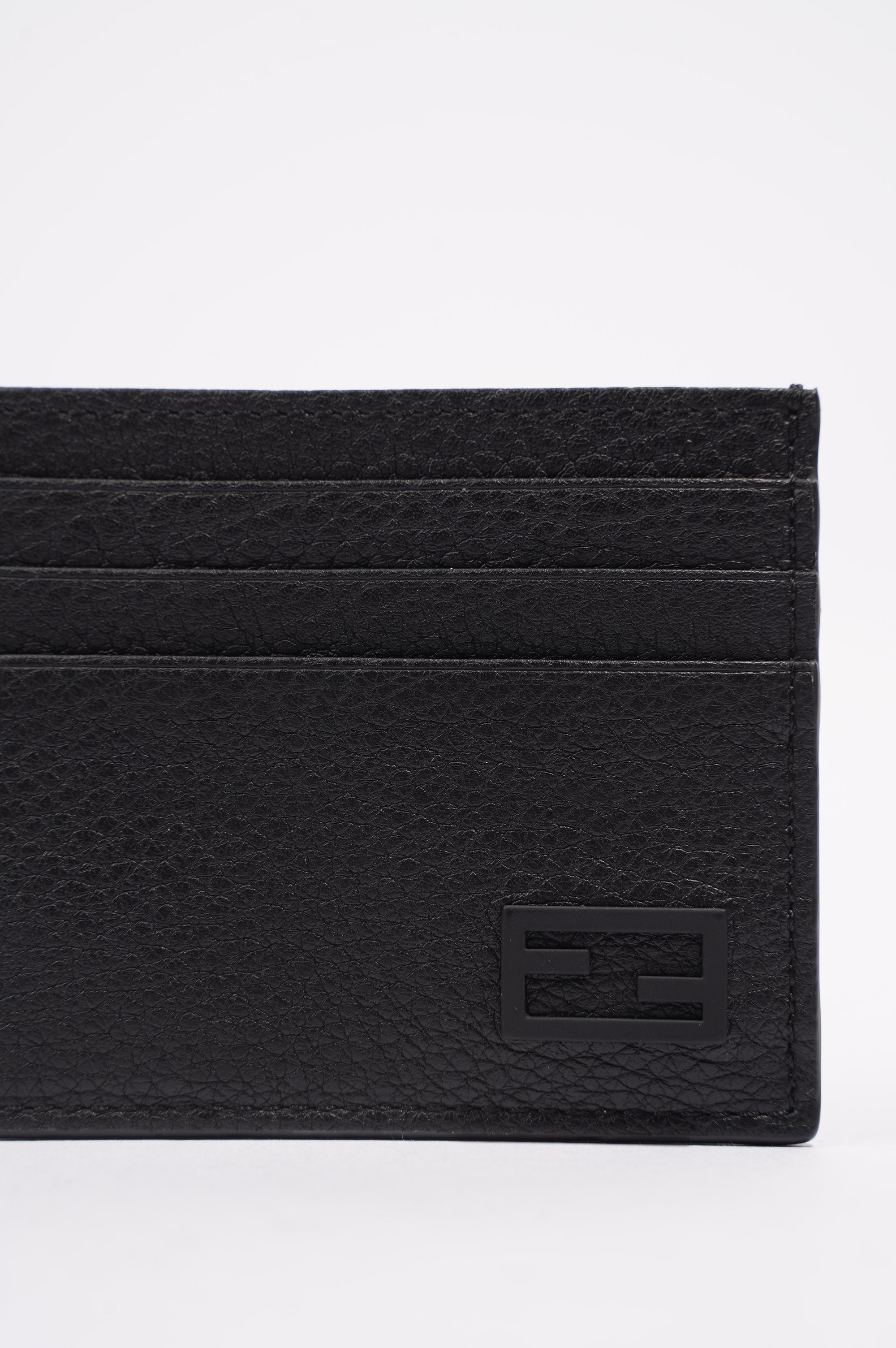 Fendi Womens Card Holder Black Leather