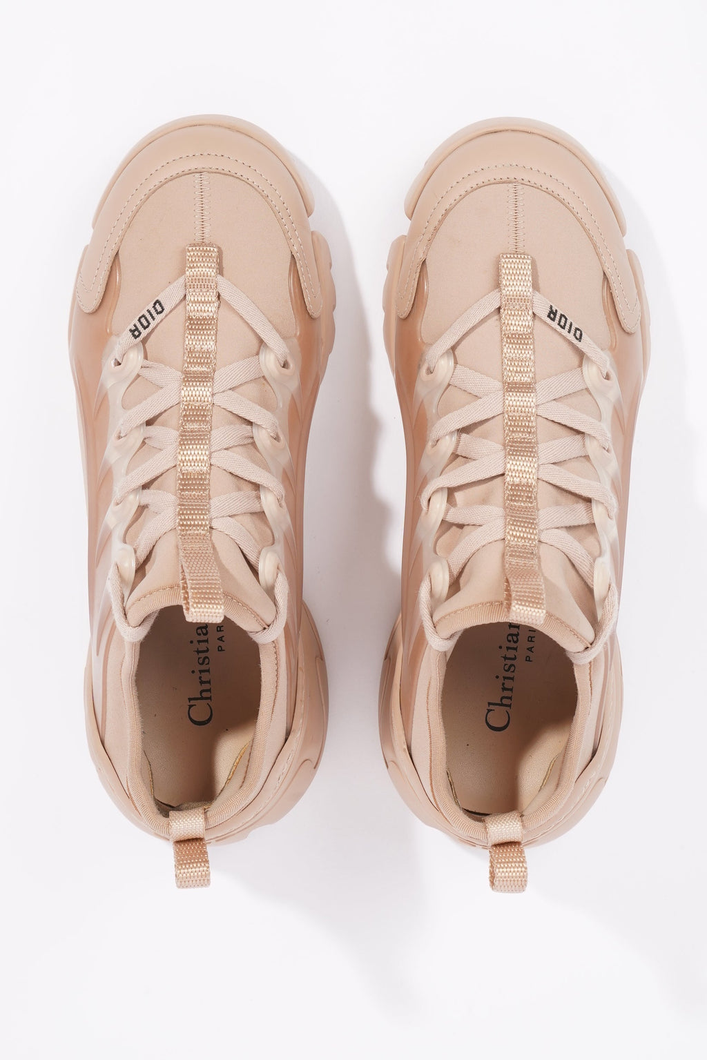 Christian Dior Womens D Connect Sneaker Nude Technical Fabric EU 35 / UK 2