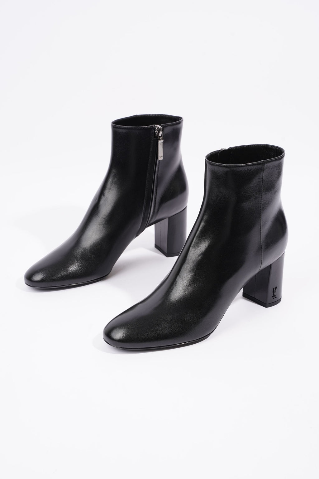 Saint Laurent Womens Lou Lou Leather Zip Boots Black EU 39.5 / UK 6.5