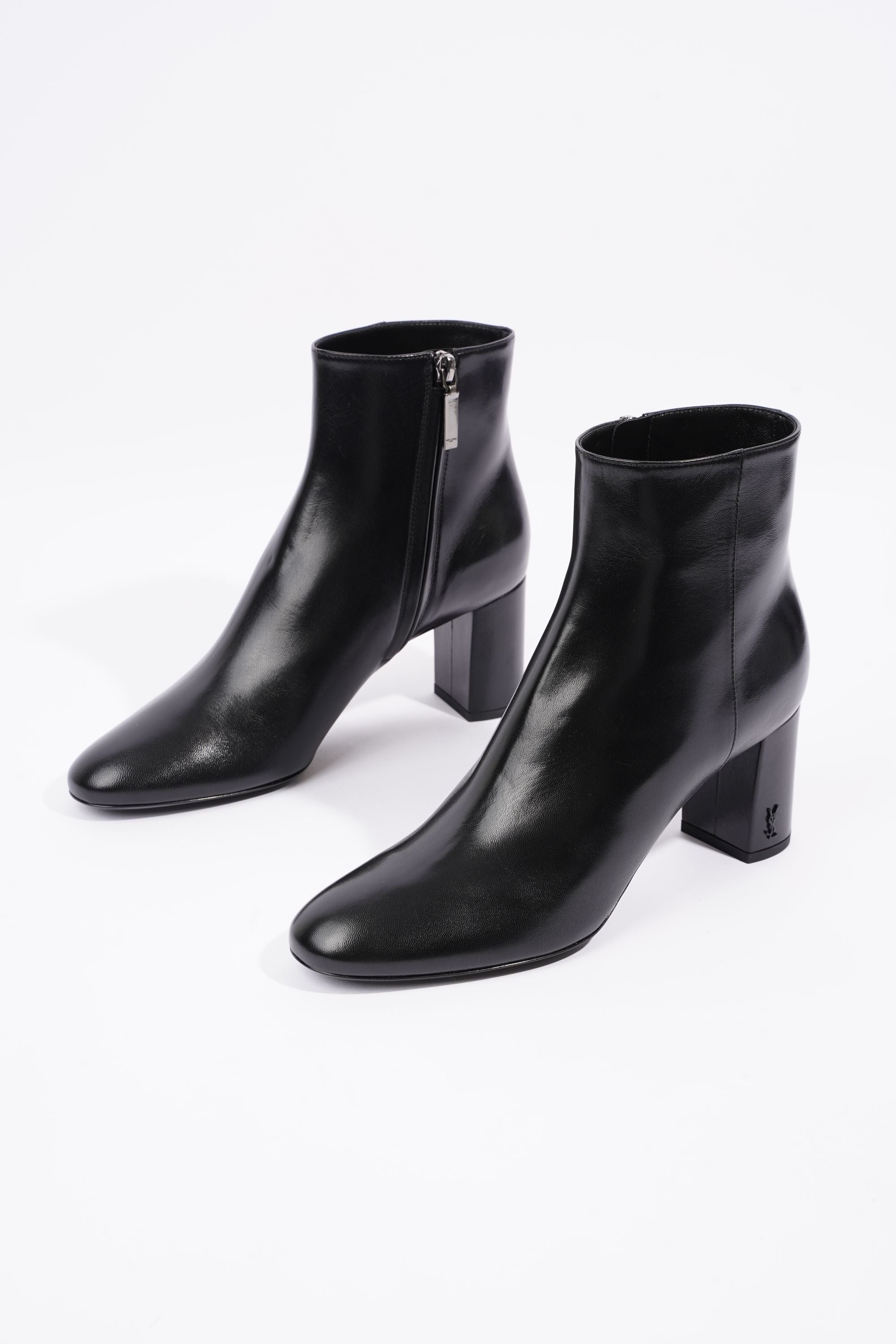Saint Laurent Womens Lou Lou Leather Zip Boots Black EU 39.5 / UK 6.5