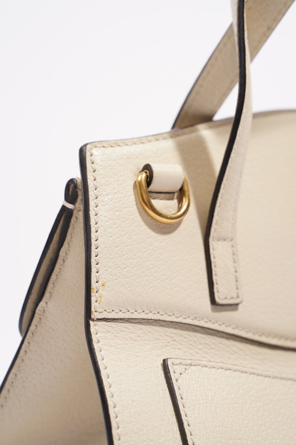Gucci Totem Web Stripped Butterfly Bag White Leather Medium