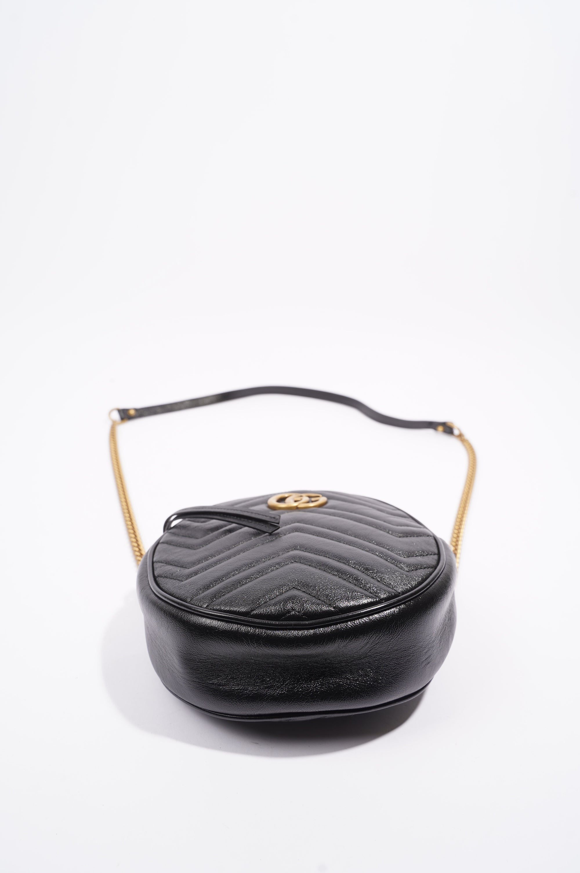Gucci Womens Marmont Round Bag Black / Gold