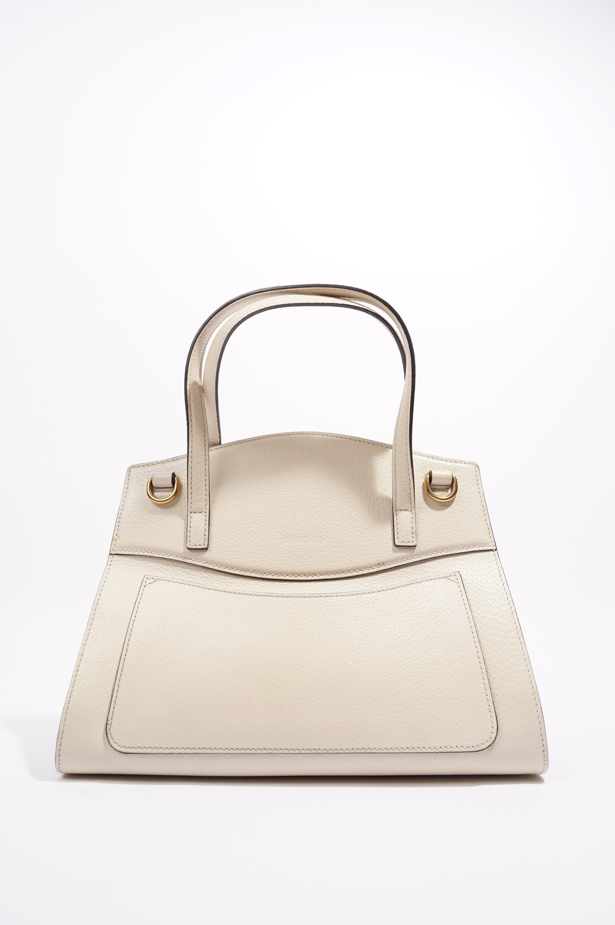 Gucci Totem Web Stripped Butterfly Bag White Leather Medium