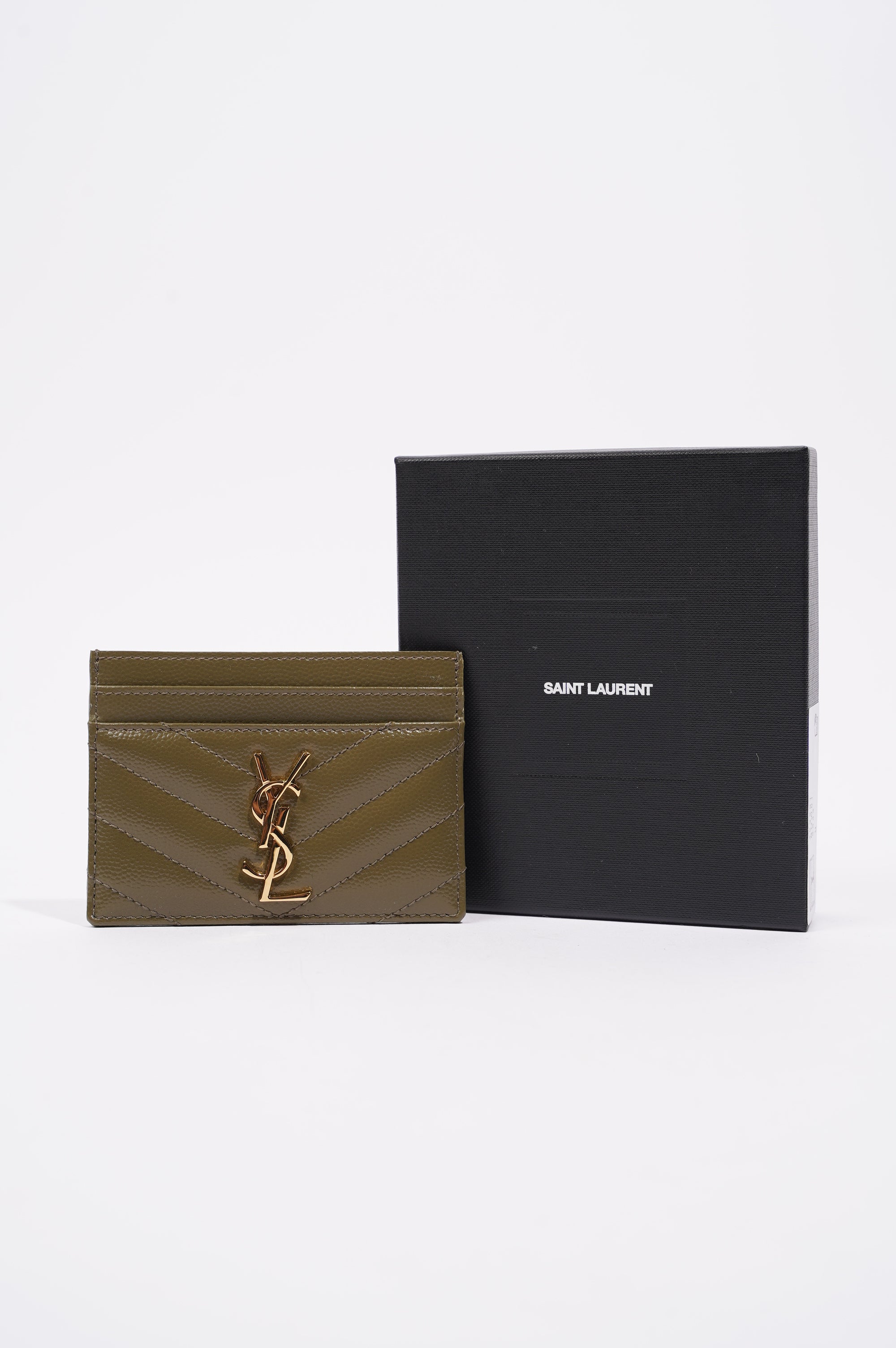 Saint Laurent Womens Card Holder Khaki