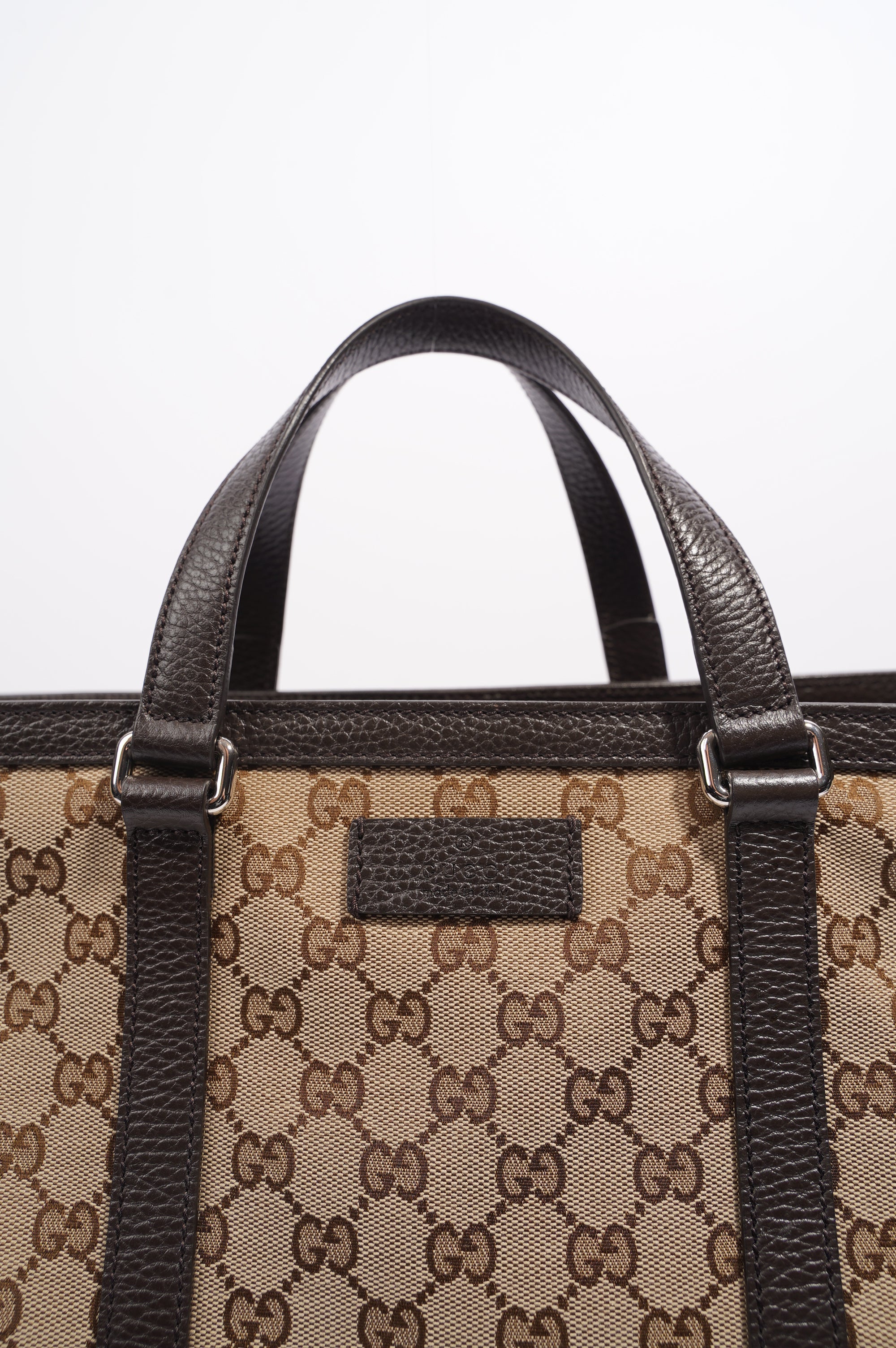 Gucci Womens GG Joy Tote Brown Canvas Large