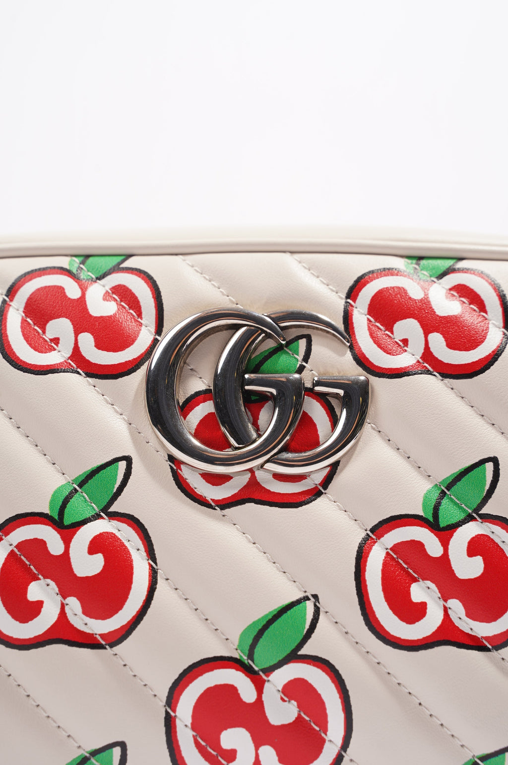 Gucci GG Apple Marmont Bag White Leather Small