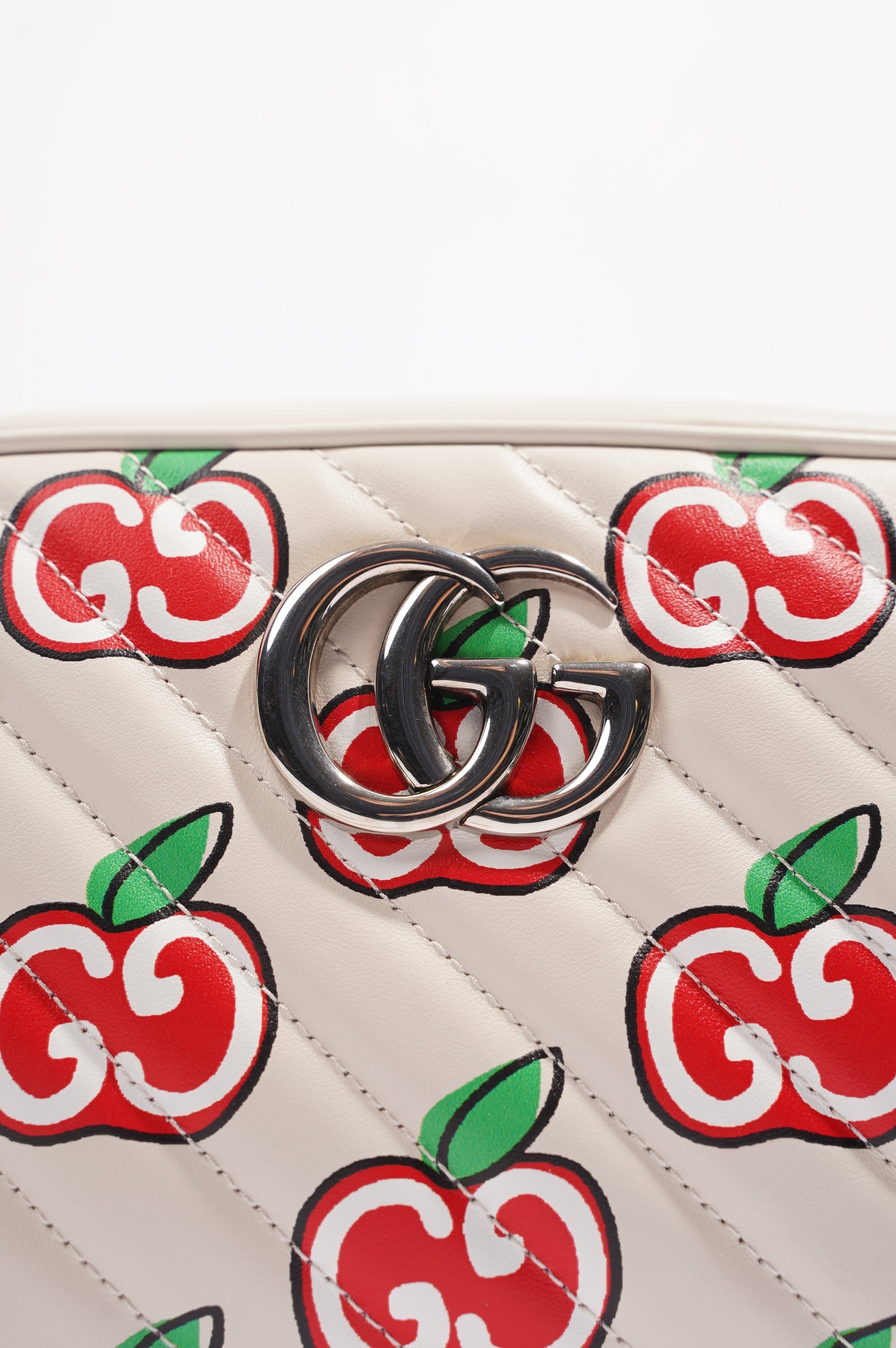 Gucci GG Apple Marmont Bag White Leather Small
