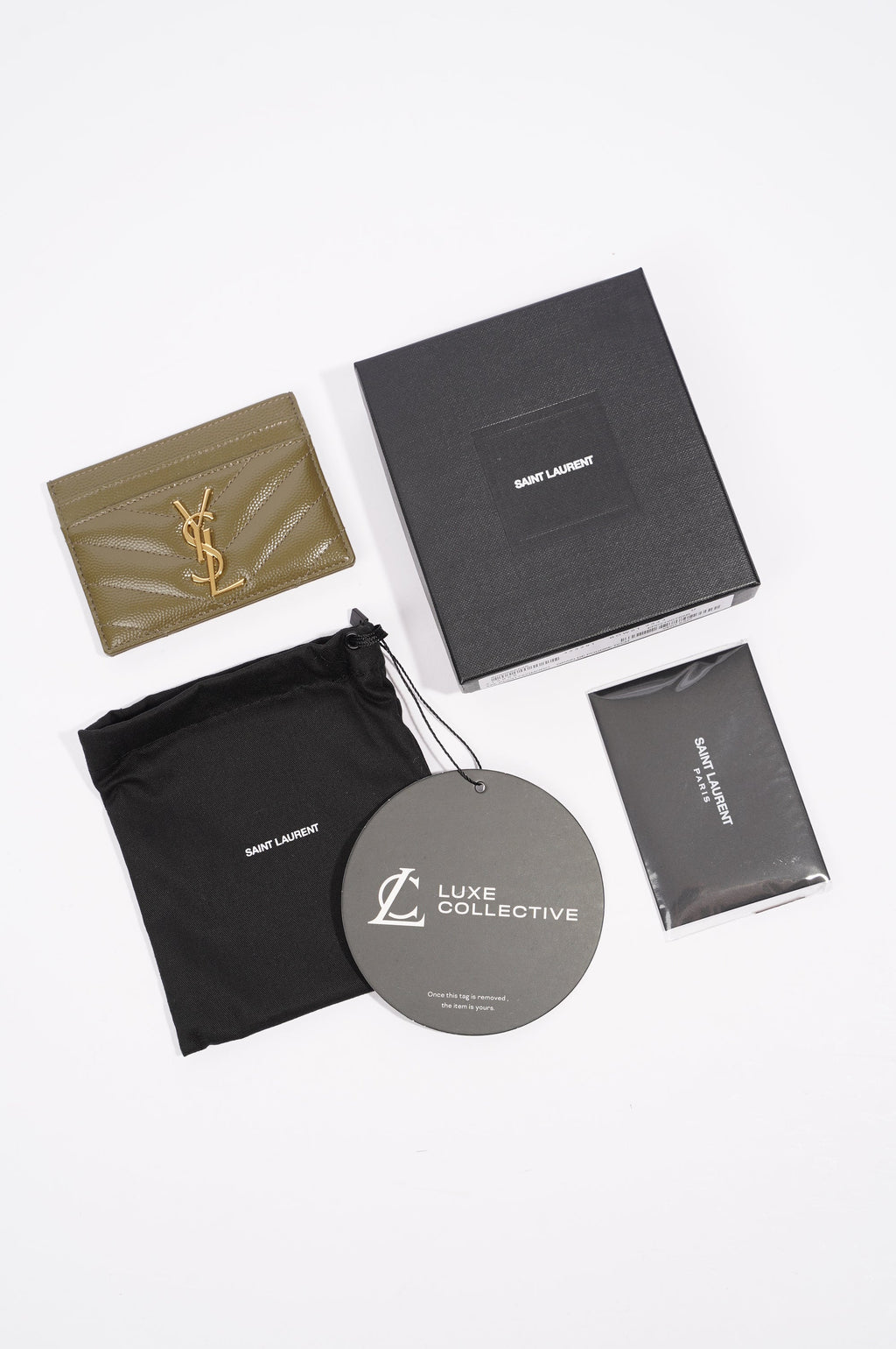 Saint Laurent Womens Card Holder Khaki