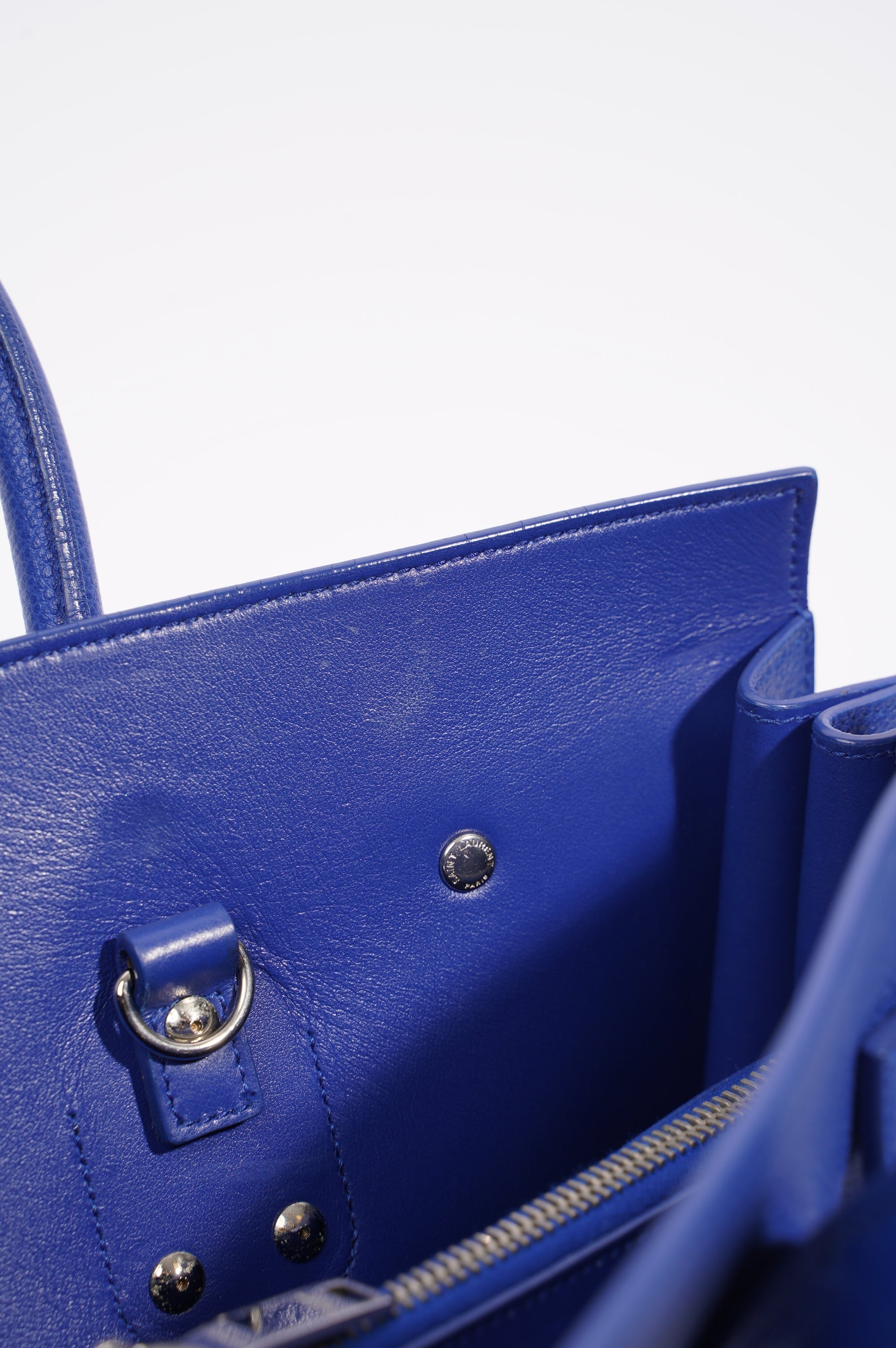 Saint Laurent Womens Sac De Jour Blue Small