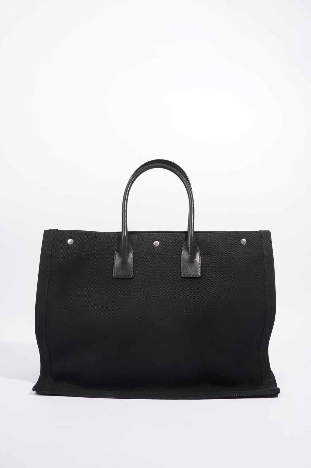 Saint Laurent Womens Rive Gauche Tote Black / White Large