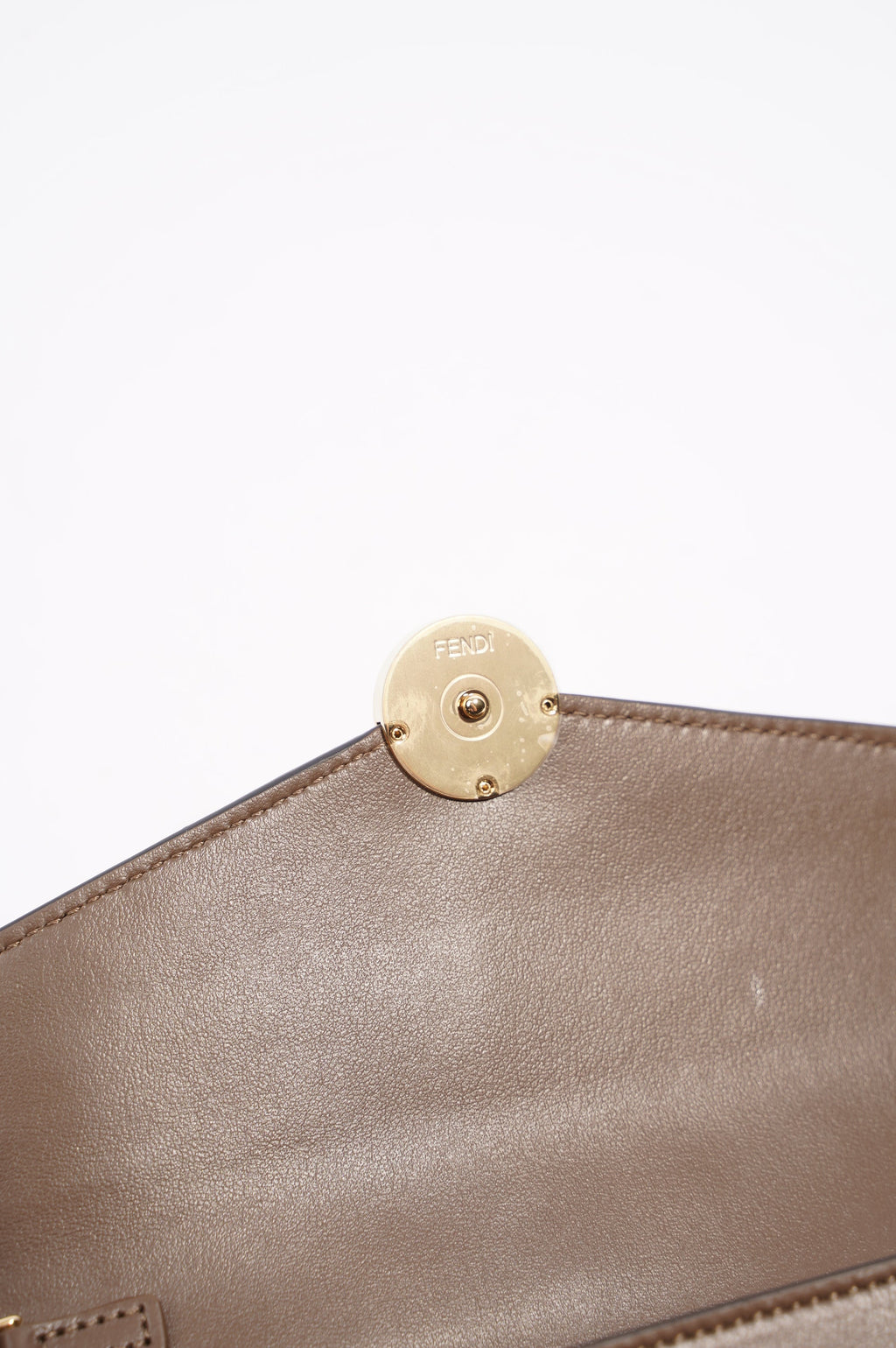 Fendi Womens Continental Wallet With Chain Monogram Brown