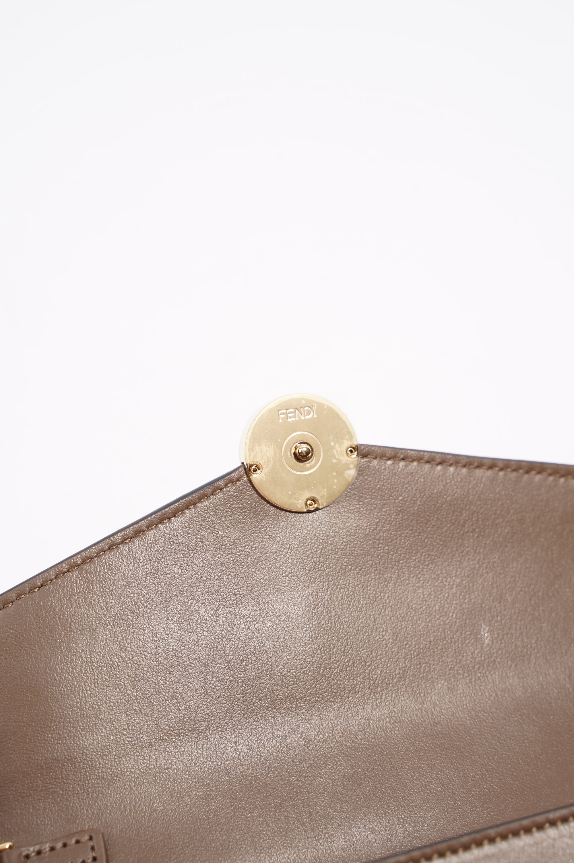 Fendi Womens Continental Wallet With Chain Monogram Brown