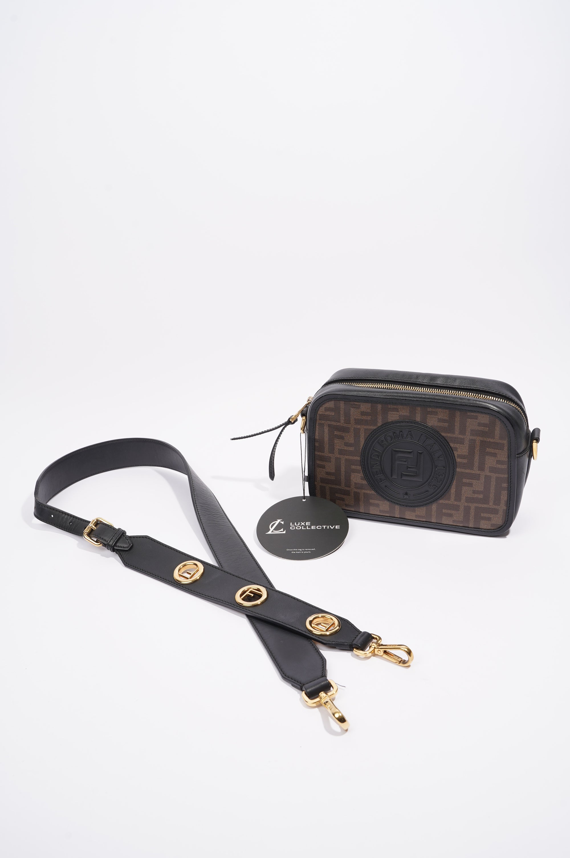 Fendi Camera Case Monogram Leather / Canvas