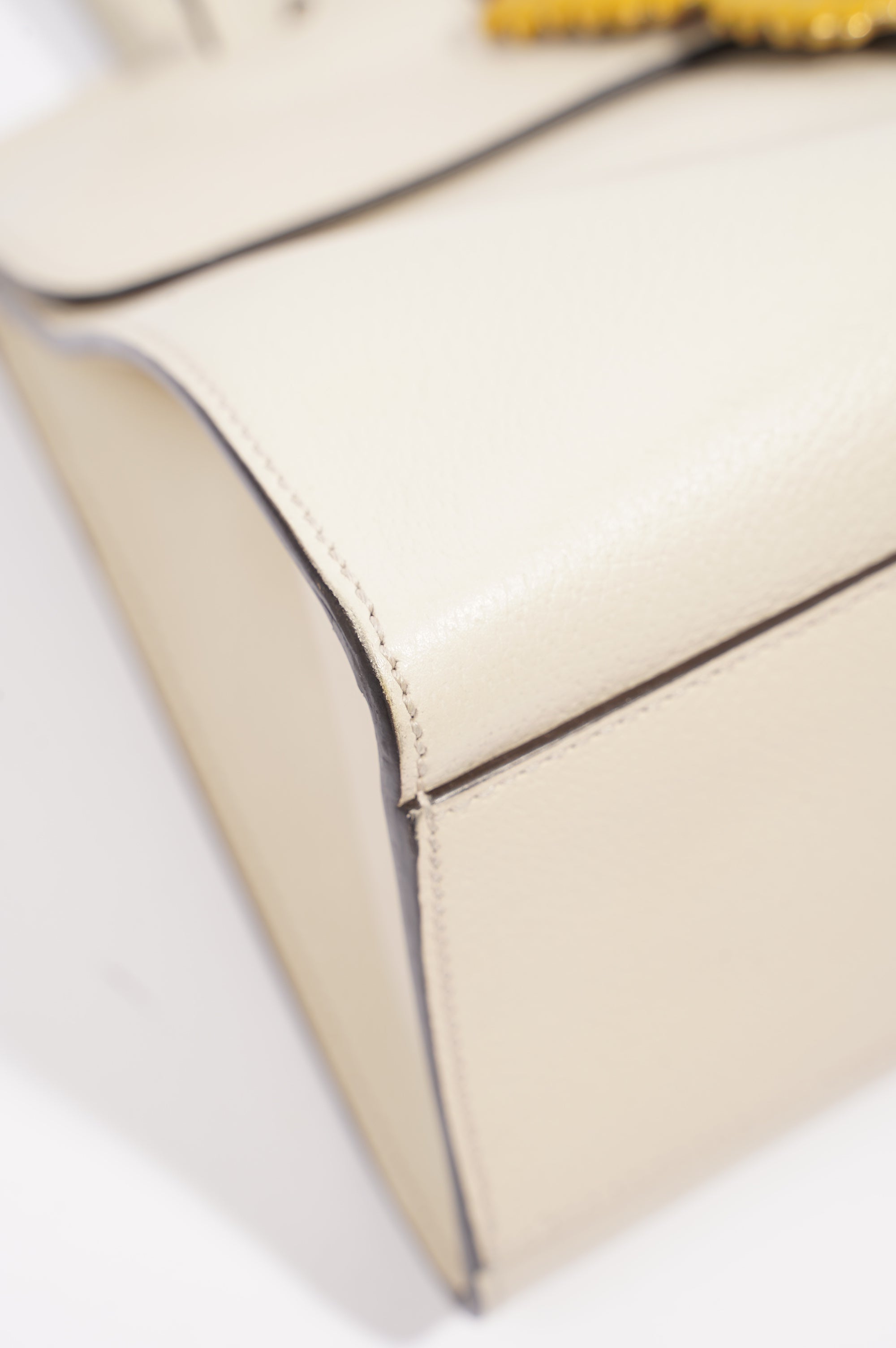 Gucci Totem Web Stripped Butterfly Bag White Leather Medium
