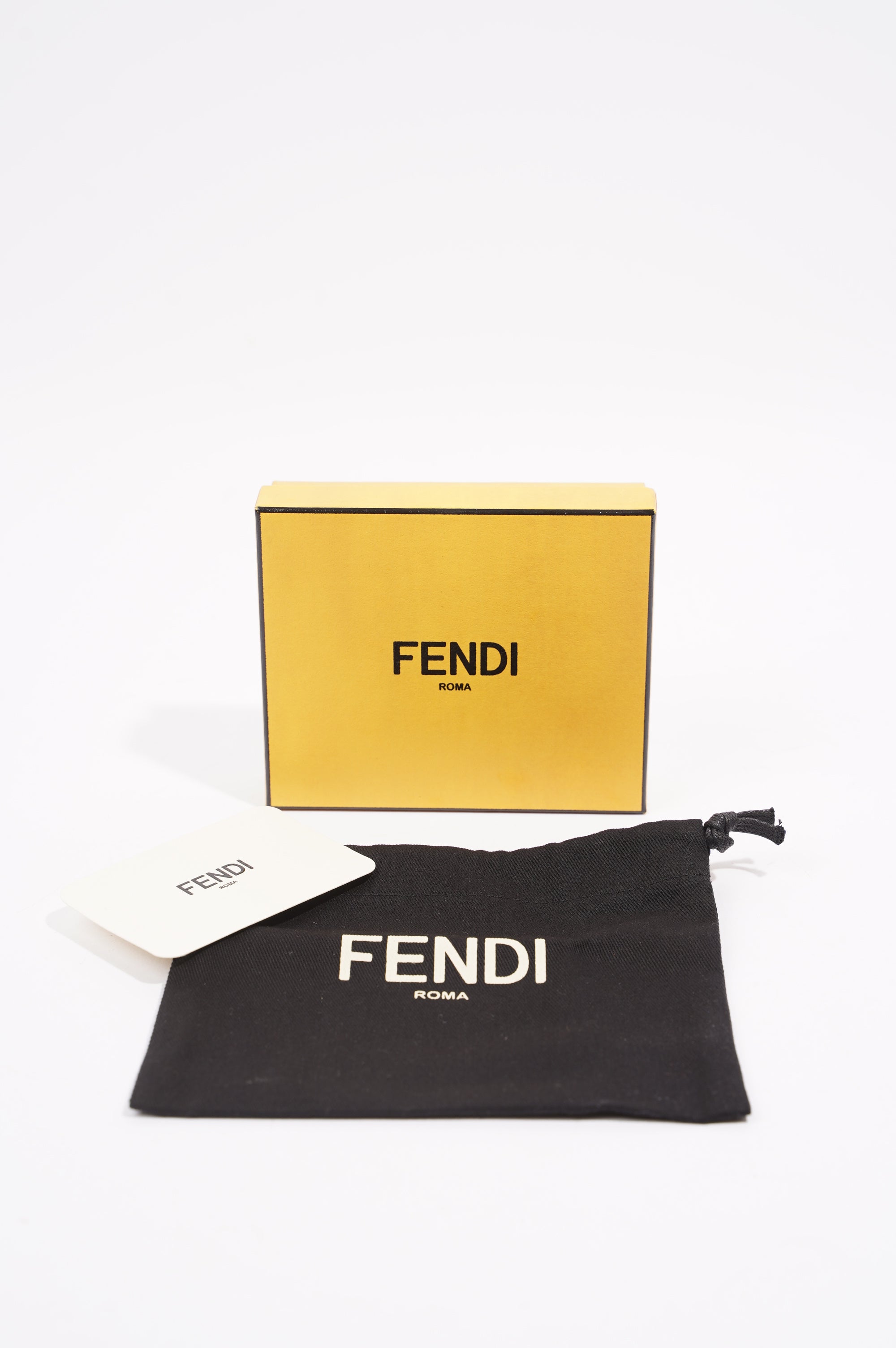 Fendi Womens Card Holder Black Leather